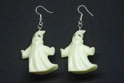Geist Gespenst Ohrringe Miniblings Hänger Halloween Kostüm leuchtet im Dunkeln