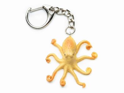 Oktopus Schlüsselanhänger Anhänger Schlüsselring Tintenfisch Krake beige orange