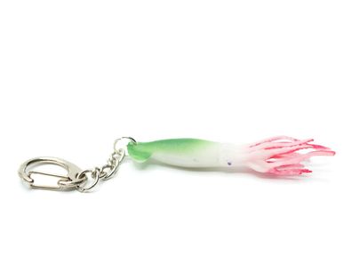 Tintenfisch Schlüsselanhänger Anhänger Schlüsselring Oktopus Sepia grün weiß rot
