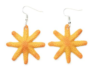 Seestern Ohrringe Miniblings Hänger tauchen Meer Taucher Ozean Stern orange