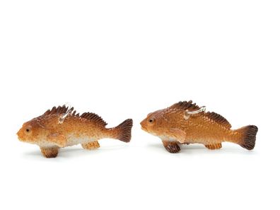 Fisch Barsch Ohrringe Miniblings Hänger Tauchen Taucher Angeln Ozean braun