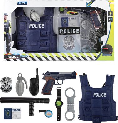 Polizei Kostüm Weste Pistole Handschellen