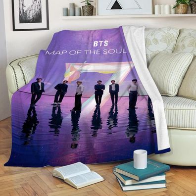 Kpop BTS Periphere Flannel Fleece Blanket Warm JiMin J-Hope Decke Sofa Quilt 130x150