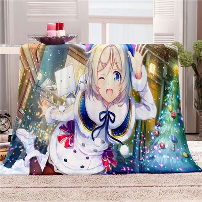 Virtual YouTuber Kizuna AI Fleece Blanket Nakiri Ayame Warm Decke Sofa Quilt 130x150