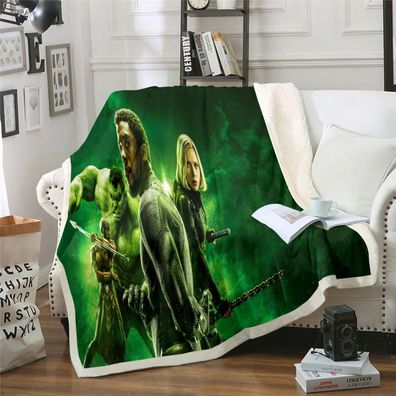 3D Black Panther Fleece Blanket Hulk T'Challa Warm Nap Decke Sofa Quilt 130x150cm