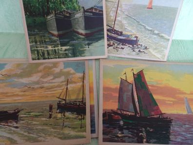alte Postkarten AK t-Germany Import "Gemälde" Boote Schiffe Meer wie gemalt SETs
