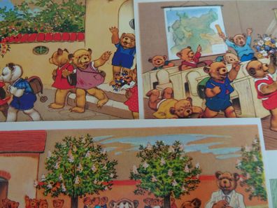 alte Postkarten AK Johann Hinkel Fritz Baumgarten Die Bärenschule Kunstkarten SETs