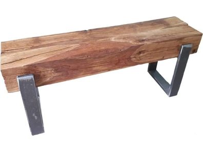 Tv Tisch, assive Holzbank, Tv Lowboard aus Eichenbalken, Holztisch, Tisch/ Balkenbank