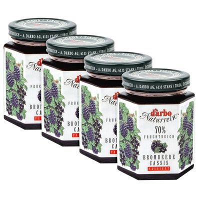 Food-United DARBO Fruchtaufstrich Brombeere Cassis schwarze Johannisbeere 4x 200g