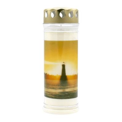 Bolsius-motivkerze "Leuchtturm", 75/200 mm, Brenndauer ca. 70h, Lieferumfang 3 S