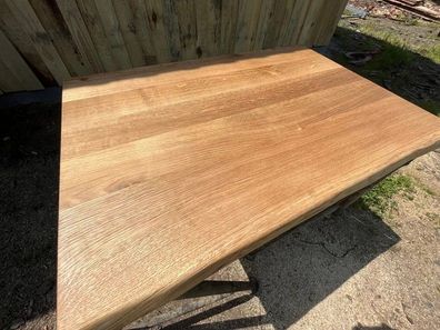 Waschtischplatte Eiche/ Massivholzplatte/ Tischplatte / Unikat/ Naturkante Baumkante