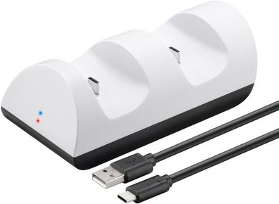 goobay PS5-Controller-Dual-Ladestation weiß, schwarz (1er Faltschachtel)