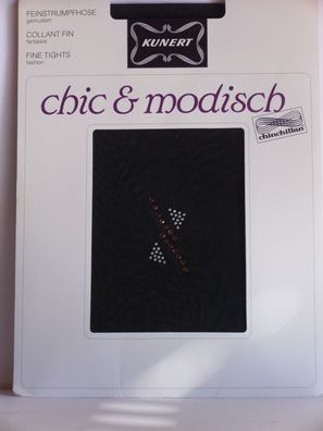 Kunert transparente Modestrumpfhose mit multicolor Fesselmotiv schwarz Gr. 42-44