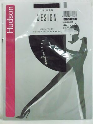 HUDSON Design 15 Modestrumpfhose mit Straßsteinmotiv