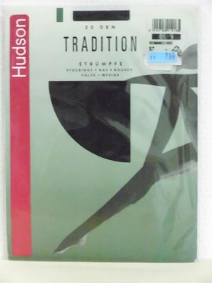 HUDSON Straps-Strumpf Tradition 30 schwarz Gr. 1 4-Paar-Packung