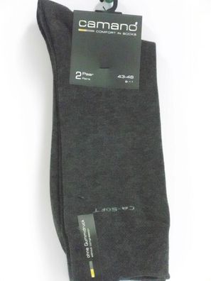 CAMANO Unisex Softcotton Socken o. G. 2-Paar Pack