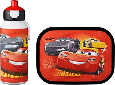 Mepal Pausenset Campus-Cars Trinkflasche und Brotdose mit Bento-Einsatz