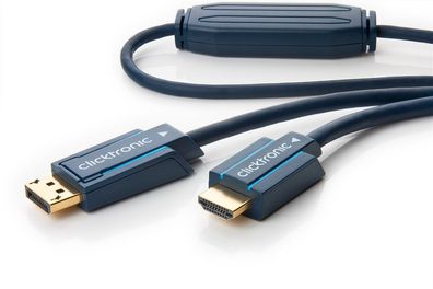 clicktronic Aktives DisplayPort/ HDMI Adapterkabel Full-HD 1 m (1er Faltschachtel)