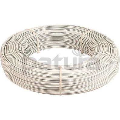Patura Hippo Wire, ummantelter Stahldraht 2,5 mm, weiß, ideal für Pferde Zäune