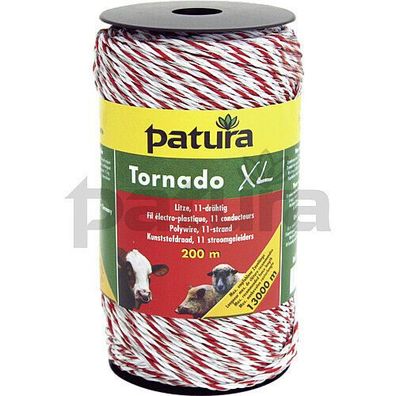 PATURA Tornado XL Litze, 200m, weiß Weidezaun