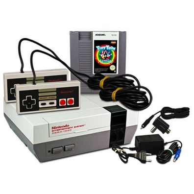 Original NES Konsole + 2 Controller + KABEL + SPIEL TINY TOON Adventures - Nintend...