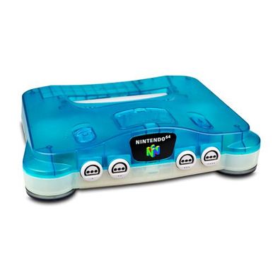 N64 - Nintendo 64 Konsole in Transparent BLAU WEISS - OCEAN BLUE - OHNE KABEL