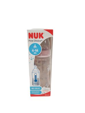 NUK First Choice+ Babyflasche mit Temperature Control Bambi Rosa 300ml