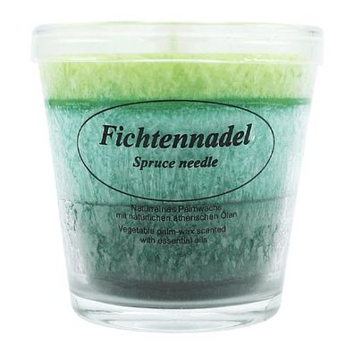 Duftkerze im Glas, 100% pflanzliches Stearin, Fichtennadel, Kerzenfarm HAHN, mit