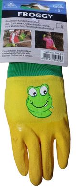 Kinderhandschuh "Froggy" Baumwolle mit Latex-Beschichtung Handschuh für Kinder