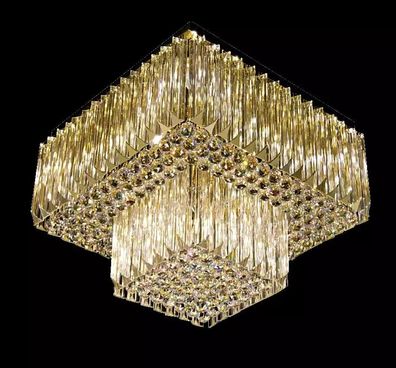 Kronleuchter Decke Lampe Wohnzimmer gold Luxus Beleuchtung Kristall