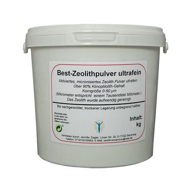 Zeolith-Pulver - Naturprodukt 1 kg - Korngröße 0-50 µm - Klinoptilolith Anteil 90 %