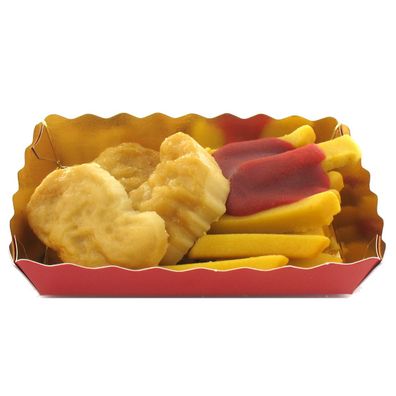 Odenwälder Marzipan Chicken Nuggets mit Pommes und Ketchup 165g