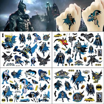 Superheld Batman Tattoo Aufkleber Set Cartoon Tätowierung für Kinder DIY Sticker
