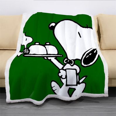 Cartoon Snoopy Lamb Wool Warm Blanket Charlie Brown Decke Sofa Quilt Xmas Geschenk