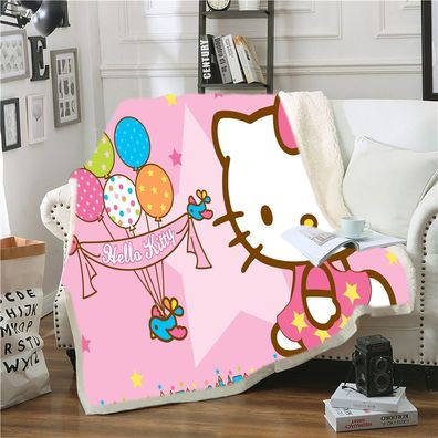 Anime Hello Kitty Ballon Lamb Wool Warm Blanket Daniel Doppelseitig Decke Sofa Quilt