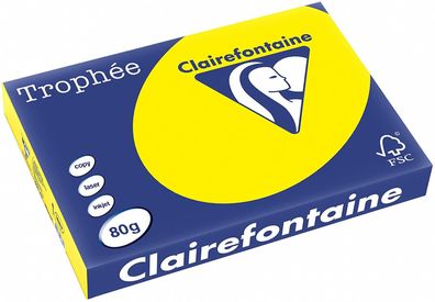 Clairefontaine Trophee Color Kanariengelb 80g/ m² DIN-A4 - 500 Blatt