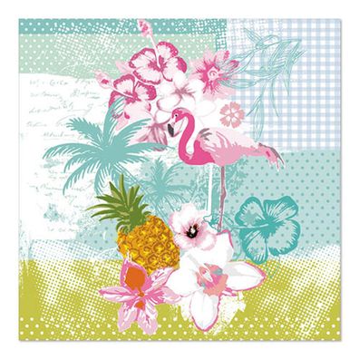 Papstar Servietten, 3-lagig 1/4-Falz 33 cm x 33 cm "Flamingo"