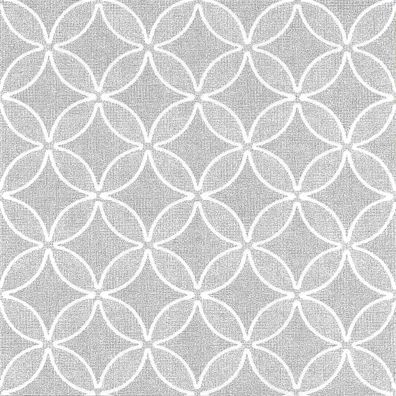 Papstar Servietten grau Circle Flowers 40x40cm 50 Stück