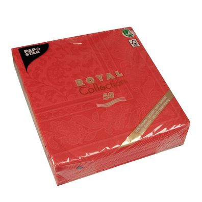 Papstar RC Servietten Ornaments rot 40 x 40cm 50 Stück