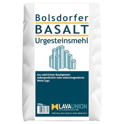 Bolsdorfer BASALT Urgesteinsmehl 20kg Bodenaktivator Bodenhilfsstoff