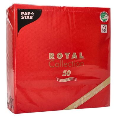 Papstar Servietten Uni rot 40 x 40cm 50 Stück