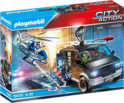 Playmobil City Action 70575 Polizei-Helikopter: Verfolgung des Fluchtfahrzeugs, ...