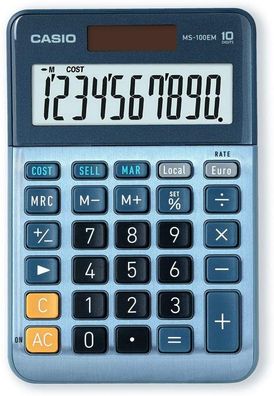 CASIO Tischrechner MS-100EM, 10-stellig, Währungsumrechnung, Cost/ Sell/ Margin, ...