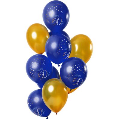 50. Geburtstag, 7 Teile, blau-gold, Herren, feiern, Party, von Marke Folat Neuware