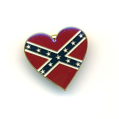 Amerika Südstaaten Rebel Herz Rockabilly Metall Button Badge Pin Anstecker 0975