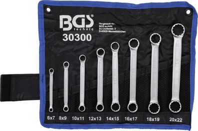 BGS technic Doppel-Ringschlüssel-Satz | extra flach | SW 6 - 22 mm | 8-tlg.