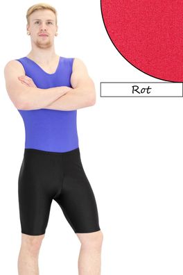 Herren Radler Rot Radlerhose Shorts stretch shiny glänzend kurze Sporthose