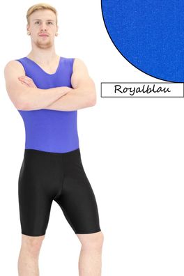 Herren Radler Royalblau Radlerhose Shorts stretch shiny glänzend kurze Sporthose