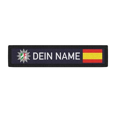 Patch Namensschild Polizei NRW Spanien Klett Streifen personalisiert #39429