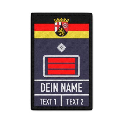 Rank Patch Feuerwehr Rheinland-Pfalz RLP Dienstgrad mit Namen #39040